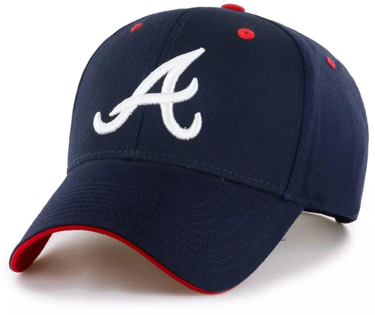 Atlanta Braves Hat Navy Blue MVP Classic Team Logo Embroidered Structured MLB Baseball Cap New