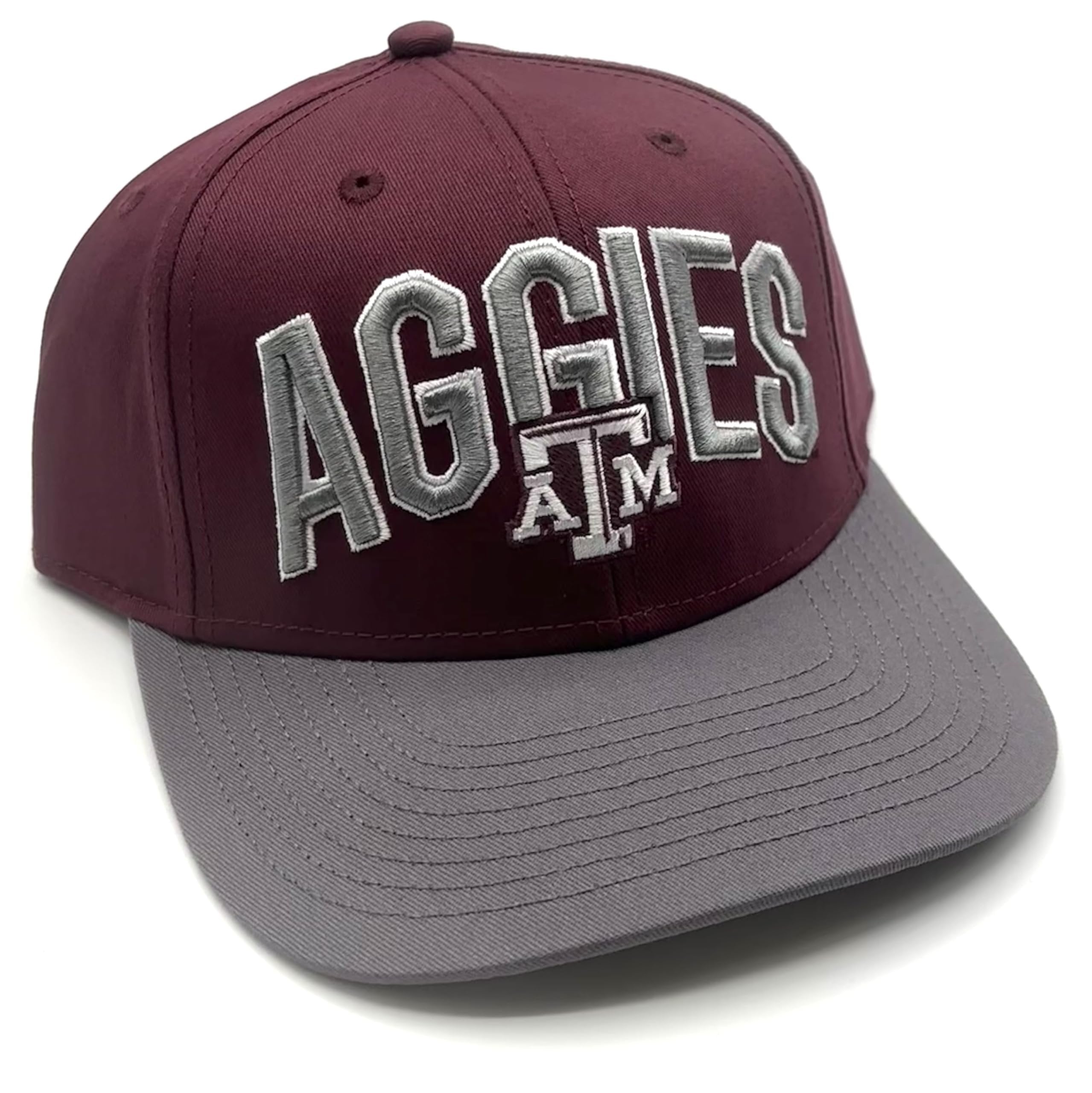 Officially Licensed Texas Aggies Hat Classic Two-Tone Embroidered Team Logo Adjustable Structured Cap Multicolor