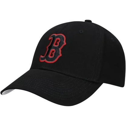 Boston Red Sox Hat Solid Black MVP Structured Style MLB Baseball Team Logo Cap New