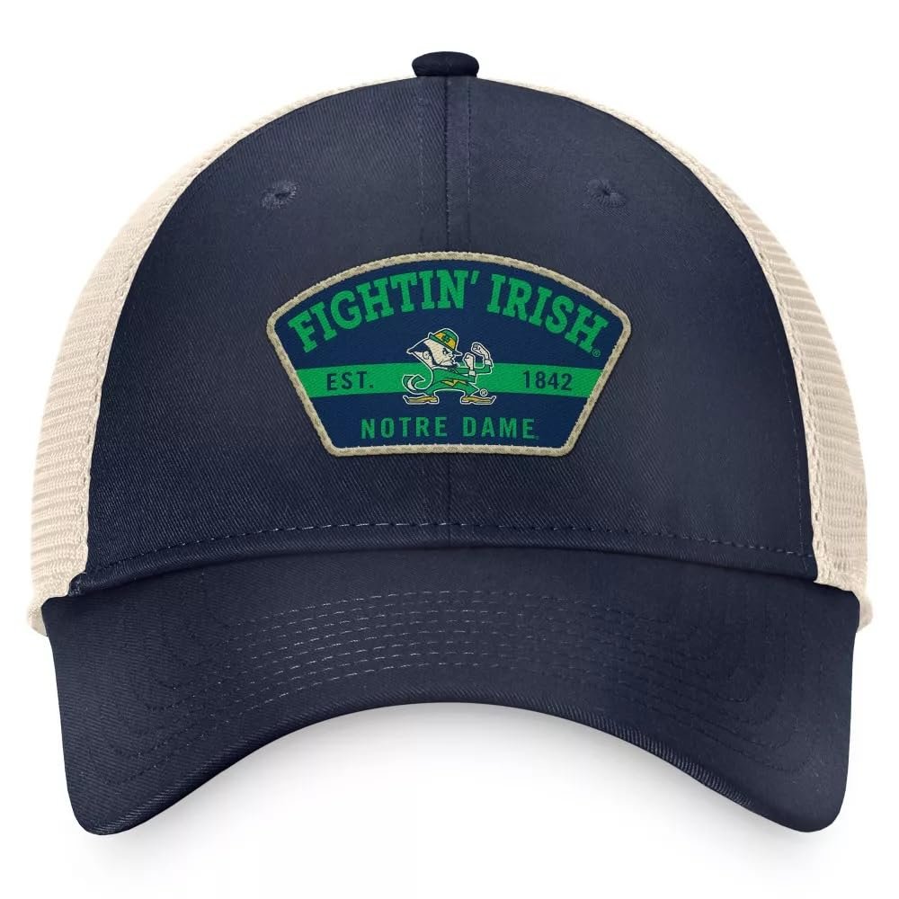 Officially Licensed Notre Dame Classic Relaxed Fit Hat Adjustable Irish Team Logo Embroidered Two-Tone Cap