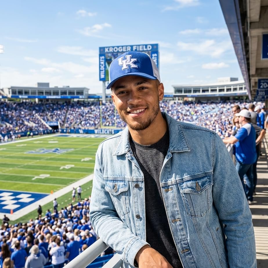 Officially Licensed University of Kentucky Wildcats Classic UK White/Blue Mesh Trucker Hat Adjustable Embroidered Cap