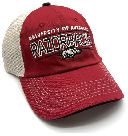 Officially Licensed University Arkansas Hat Classic Mesh Trucker Adjustable Relaxed Fit Team Logo Slouch Cap Multicolor