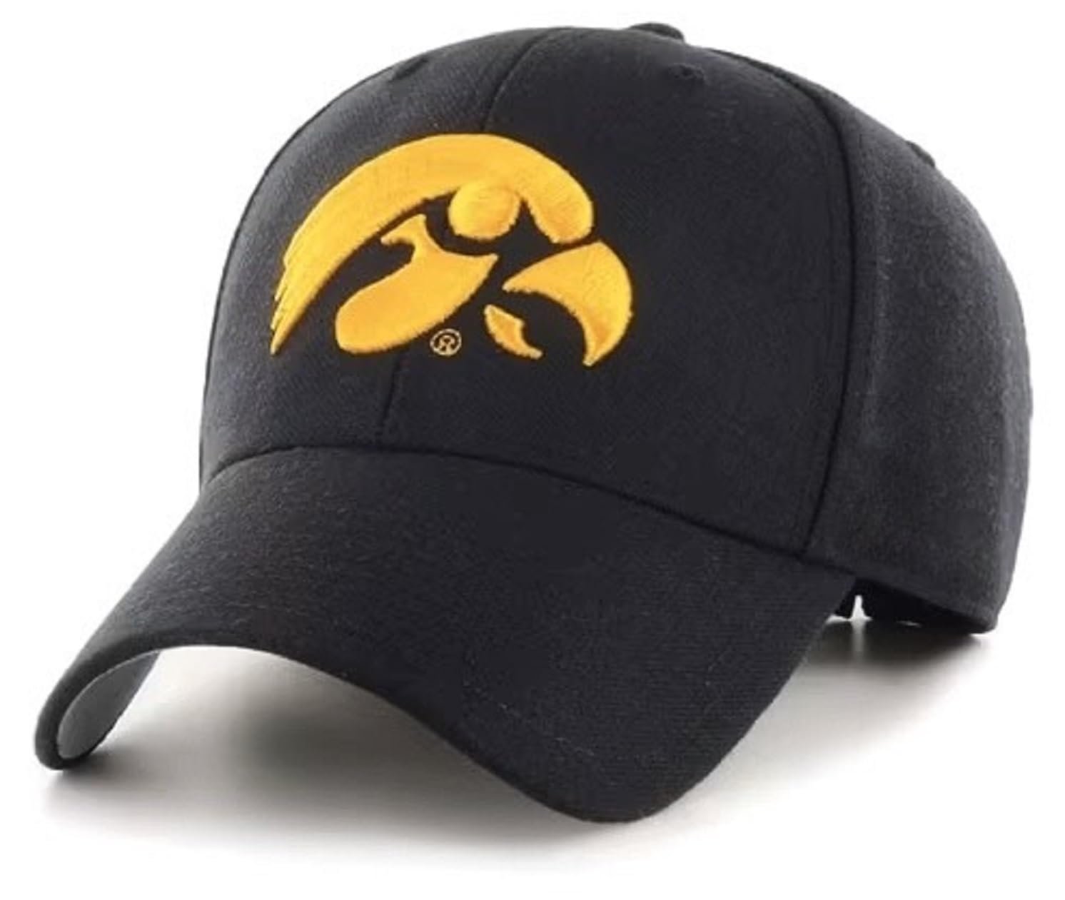 Officially Licensed Iowa University MVP Hat Adjustable Hawkeyes Embroidered Classic Team Logo Black Cap