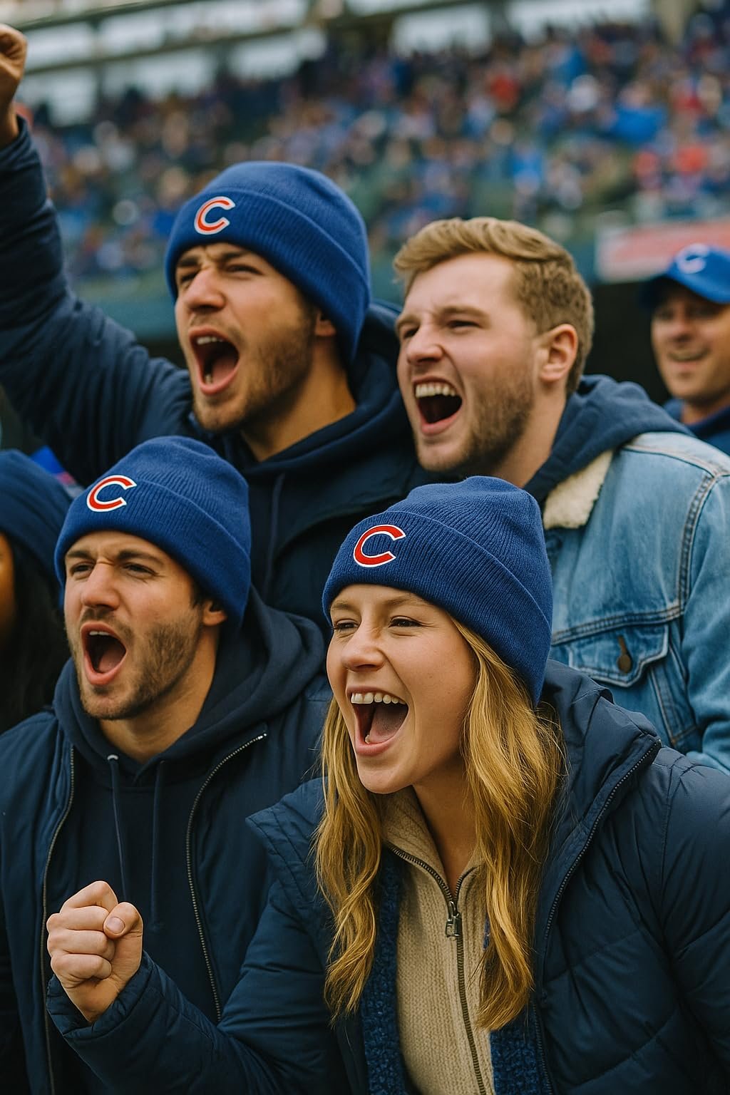 Officially Licensed Chicago Cubs Baseball Cuffed Knit Beanie Hat Classic Edition Primary Home Cubs Team Logo Blue Winter Sports Ball Embroidered Cap