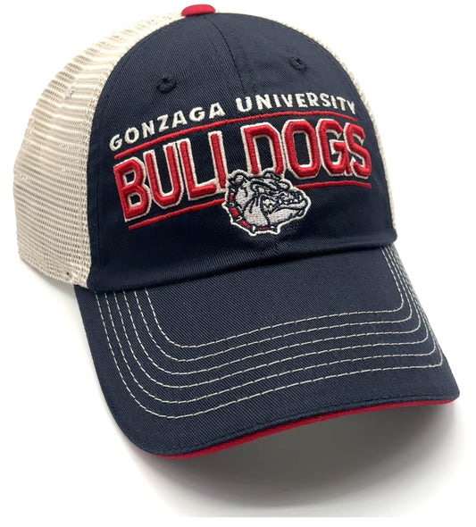 Gonzaga Bulldogs Hat Relaxed Fit Mesh Trucker NCAA College Football Team Logo Cap New