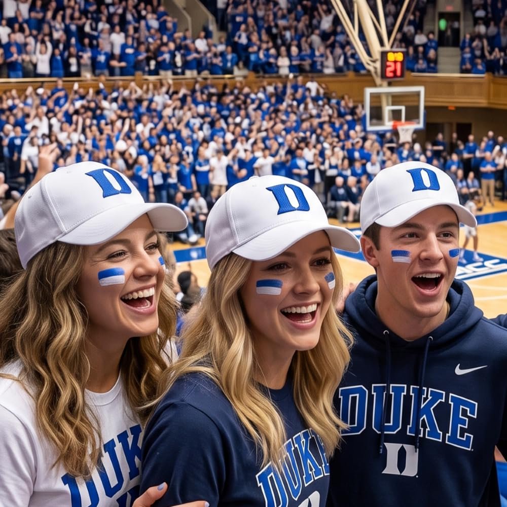 Officially Licensed Duke Blue Devils White MVP Hat Iconic Blue D Logo Embroidery Adjustable Structured Cap