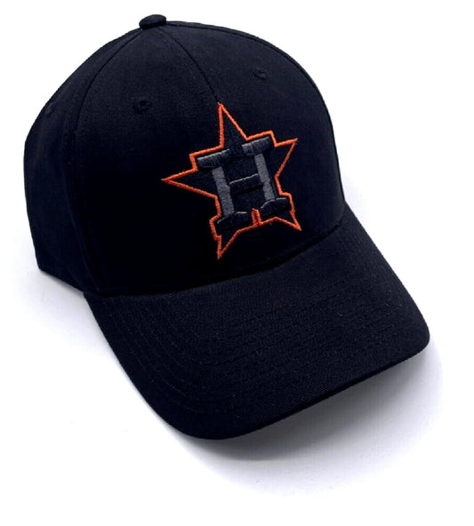 Officially Licensed Houston Team Logo MVP Hat Classic Edition Adjustable Structured Solid Cap (Black)