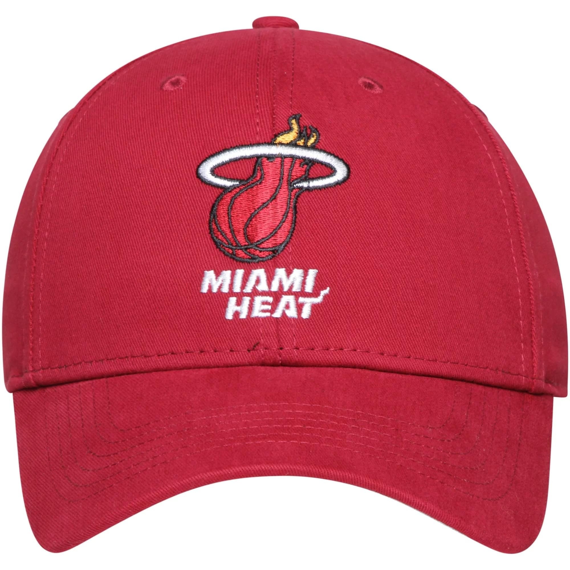 Officially Licensed Miami Basketball MVP Red Hat Classic Heat Team Embroidered Logo Solid Cap