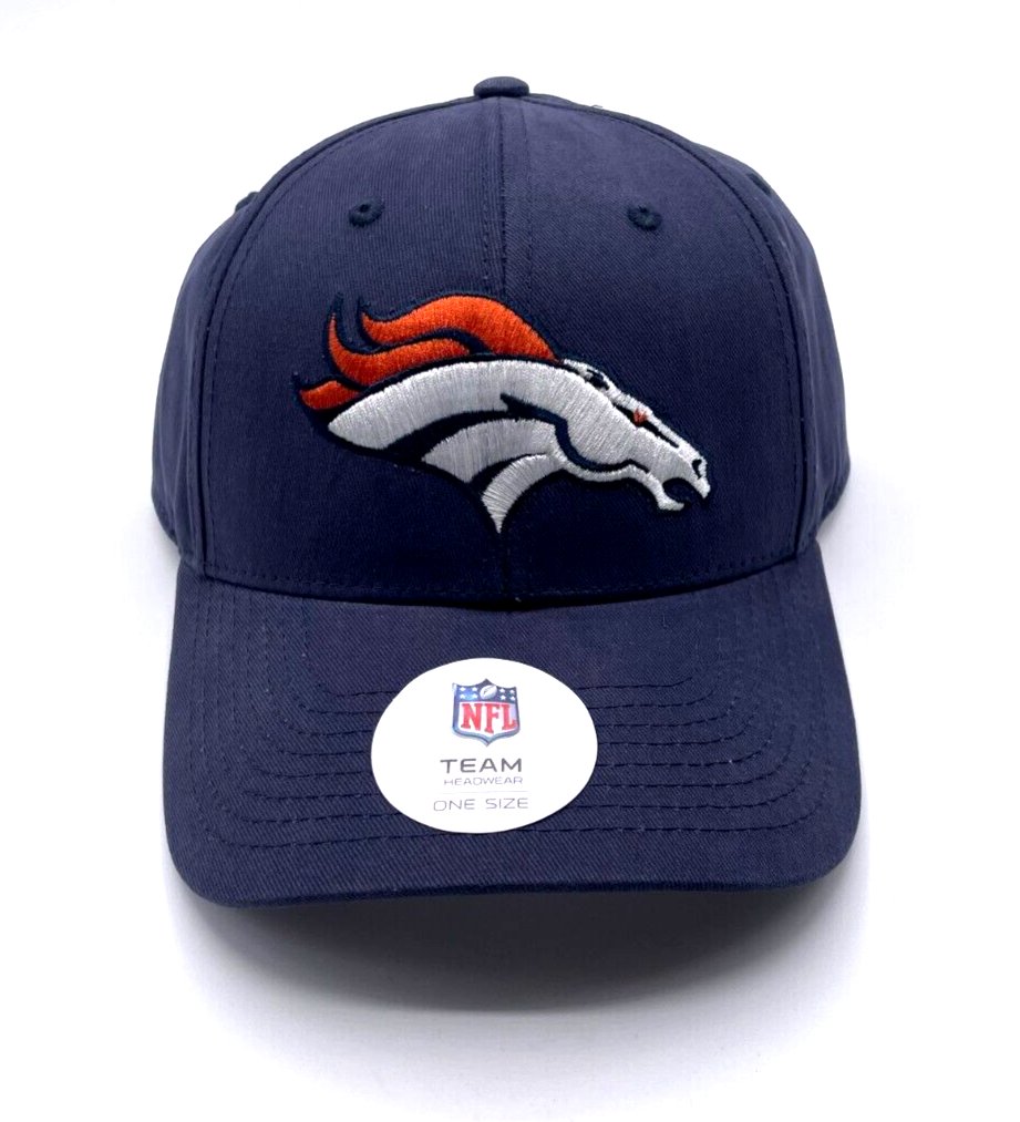 Denver Broncos Hat Solid Navy Blue MVP Structured Style NFL Football Team Logo Cap New