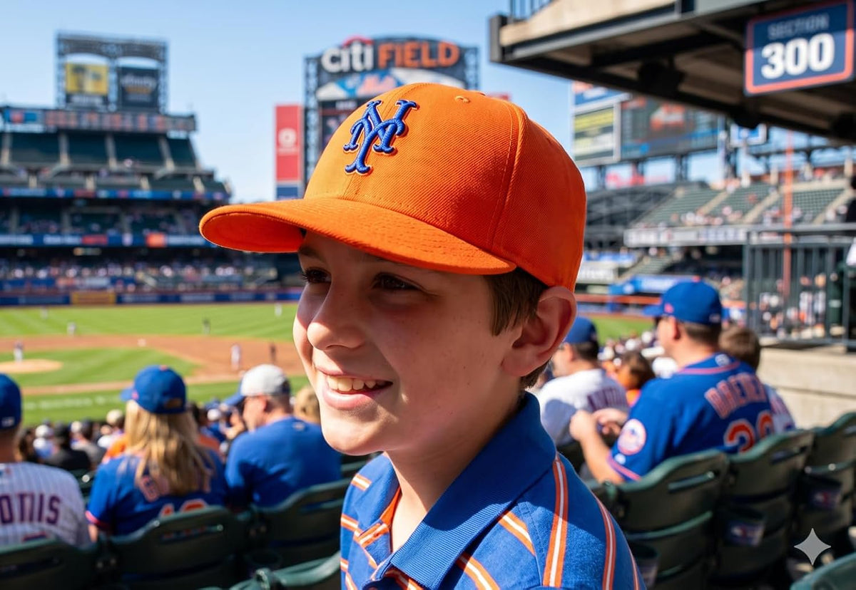 Officially Licensed NY Mets Youth Orange MVP Hat Adjustable Embroidered Sports Cap for Boys and Girls