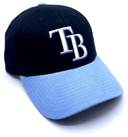 Officially Licensed Tampa Bay Youth Kids Baseball Hat Classic MVP Adjustable Embroidered TB Team Logo Structured Two-Tone Cap