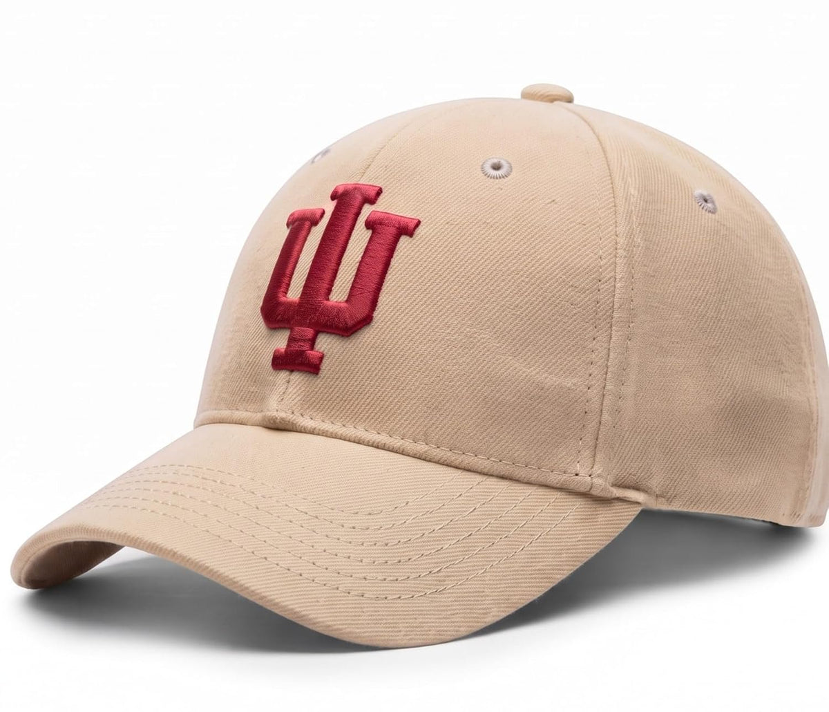 Indiana University Hoosiers Khaki MVP Hat with Distintive Crimson 'IU' Logo