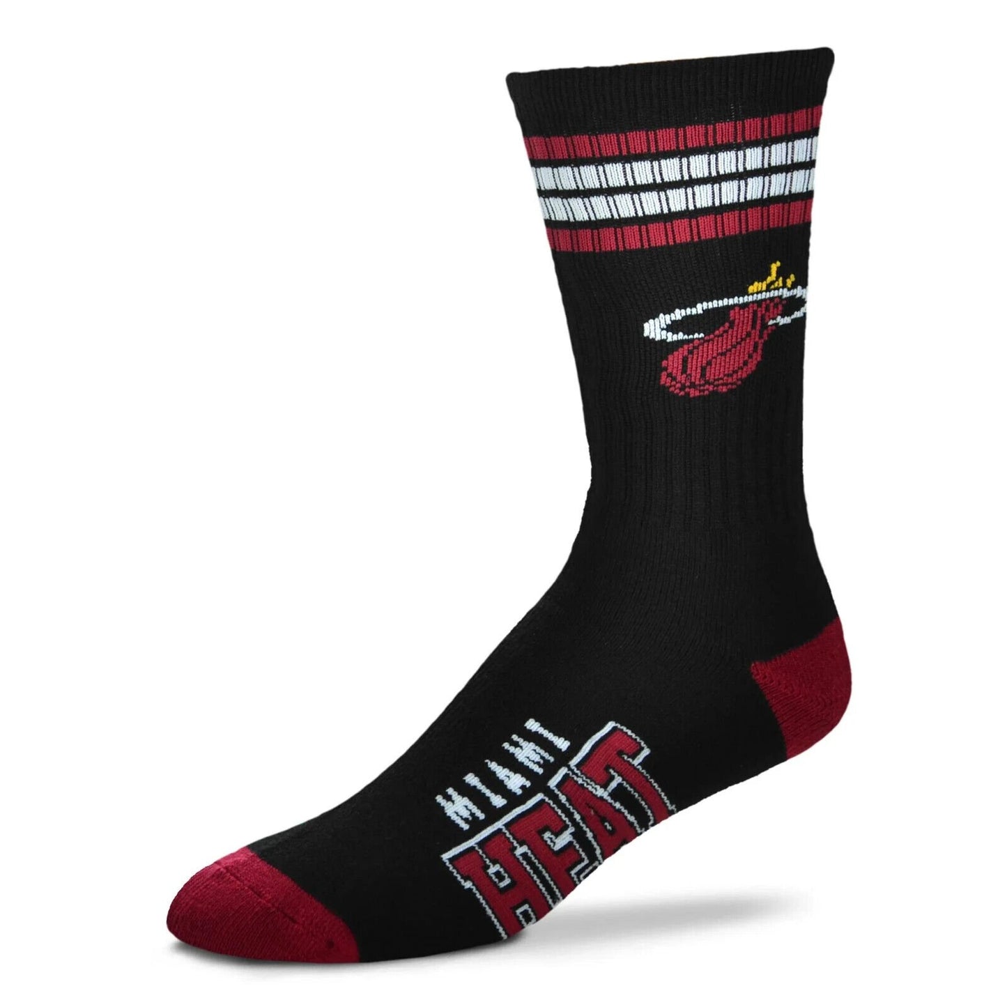 MIAMI HEAT LOGO YOUTH SIZE CREW SOCKS AUTHENTIC NBA BASKETBALL TEAM NEW