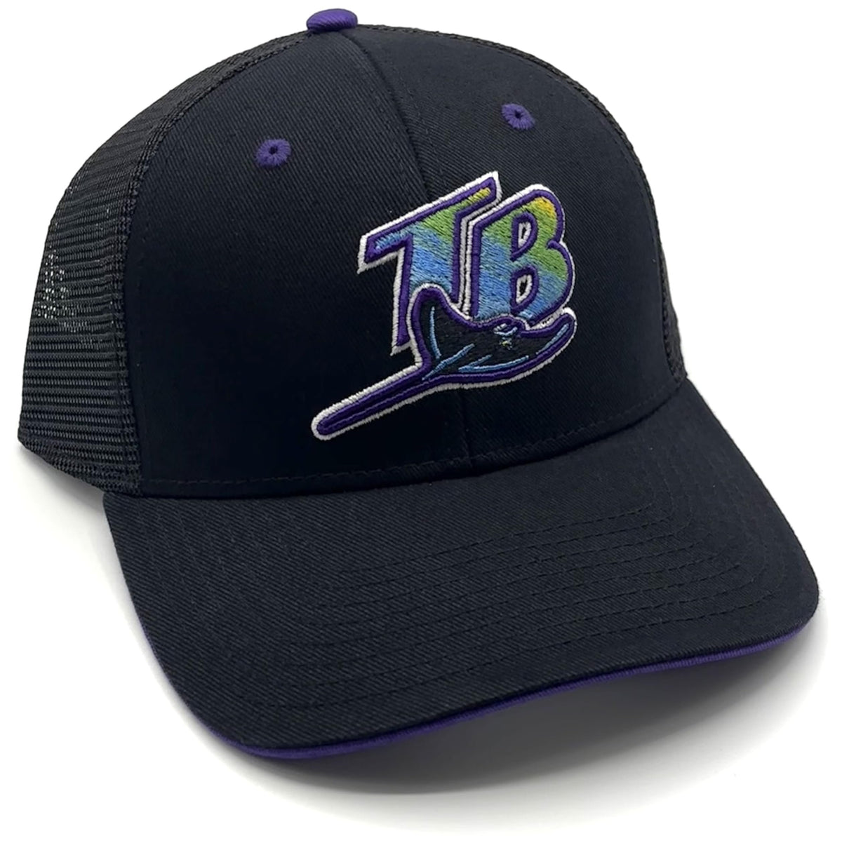 Officially Licensed Tampa Bay Baseball Cooperstown Mesh Trucker Hat Adjustable Classic Team Logo Structured Black MVP Cap