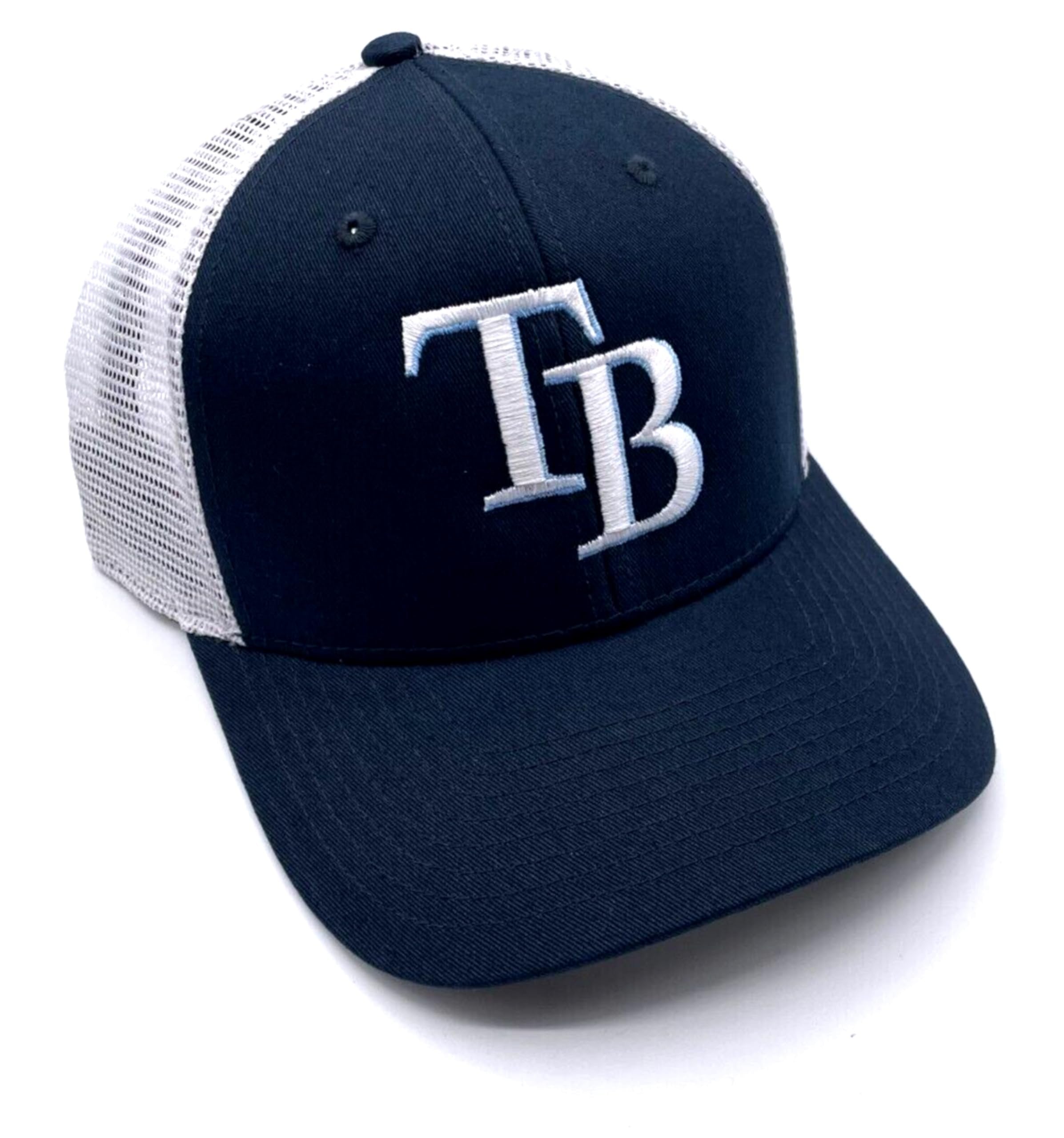 Officially Licensed Tampa Bay Baseball Hat Classic Team Logo Adjustable Two-Tone Mesh Trucker Embroidered Cap