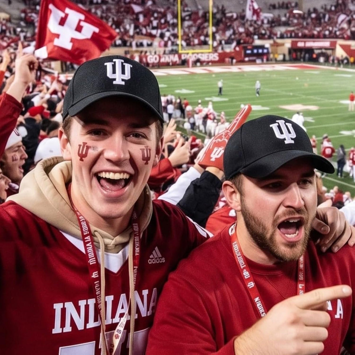 Indiana University Hoosiers Black MVP Hat with Striking White IU Logo