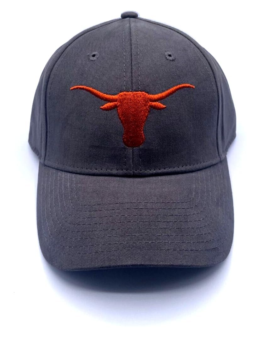 Texas University MVP Classic Edition Hat Embroidered Team Logo Adjustable Structured Cap (Charcoal)