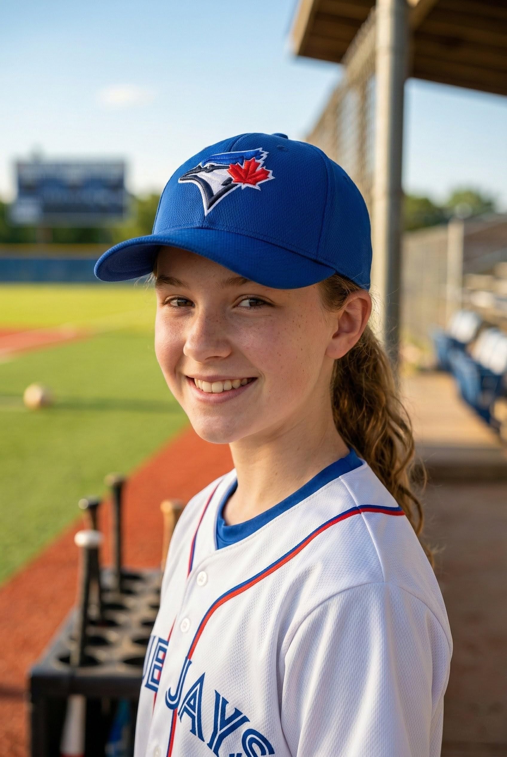 Officially Licensed Toronto Blue Jays Baseball Youth Boys Girls Baseball Hat Classic Primary Home Team Logo MVP Blue/White Adjustable Kids Sports Ball Cap