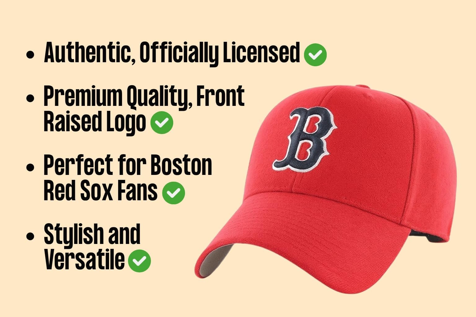 Officially Licensed BostonRed Sox Youth Boys Girls Baseball MVP Blue Hat Classic Edition Kids Adjustable Team Logo Red/Navy Sox Sports Ball Cap