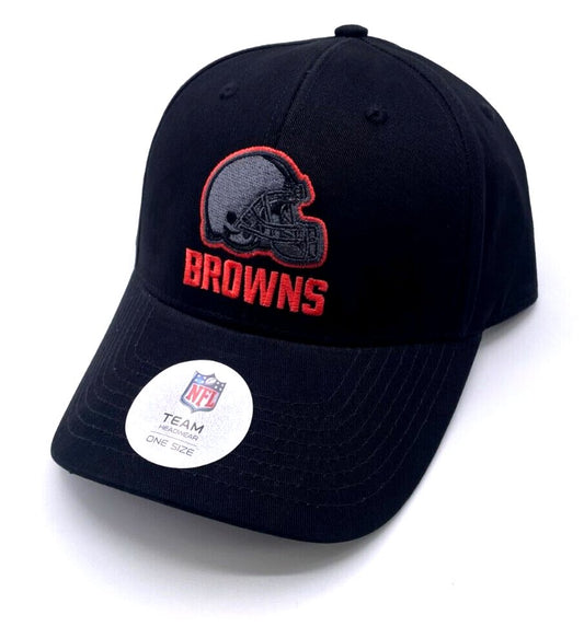 Cleveland Browns Hat Solid Black MVP Structured Style NFL Football Team Logo Cap New