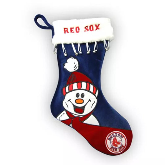 BOSTON RED SOX SNOWMAN CHRISTMAS STOCKING SPORTS MLB BASEBALL TEAM LOGO NEW