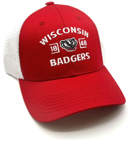 Officially Licensed University Wisconsin Hat Classic Mesh Trucker Adjustable Badgers Embroidered Team Logo Structured Cap