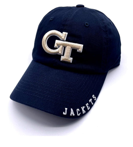 Georgia Tech Yellow Jackets Hat Navy Blue Relaxed Fit NCAA College Football Team Logo Cap New