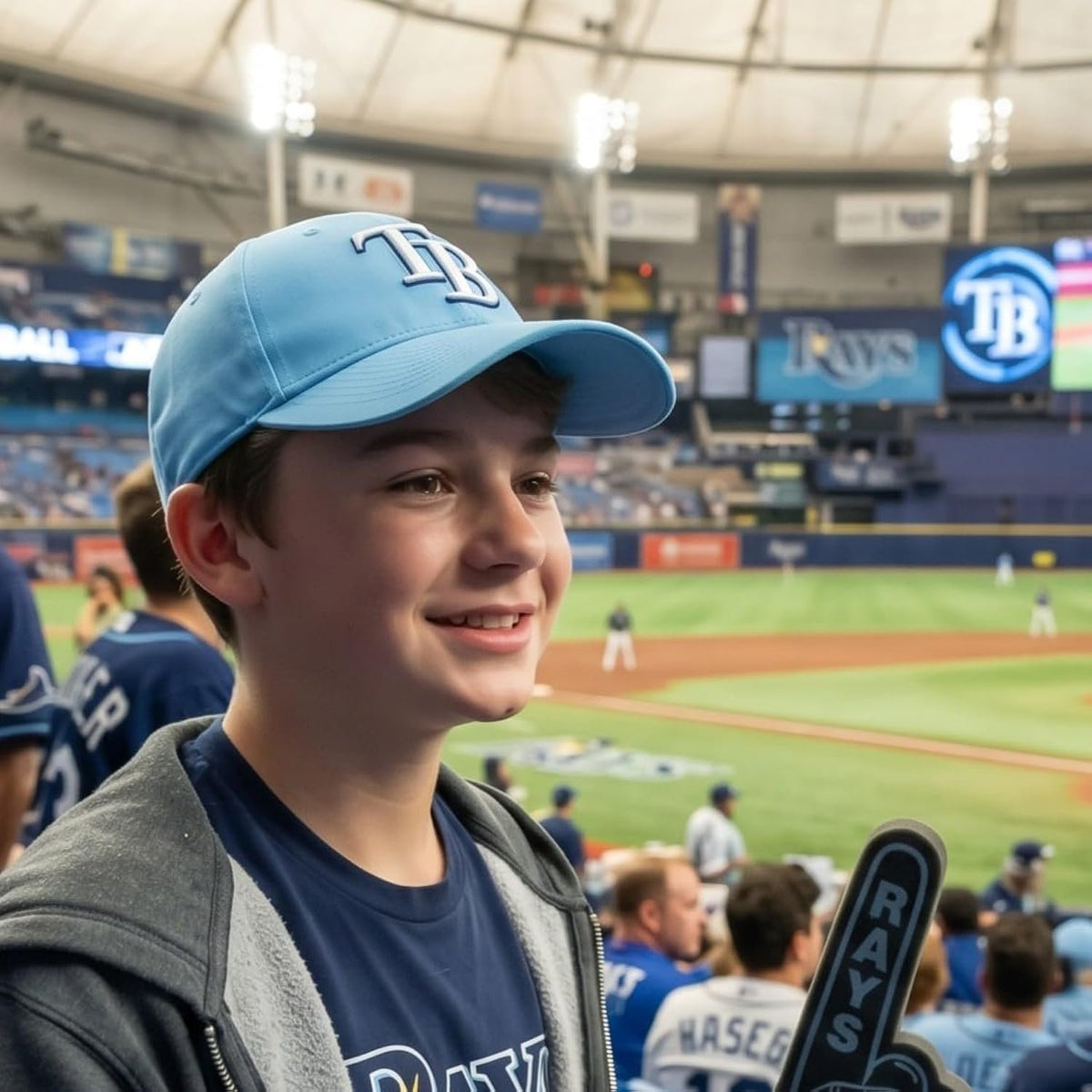 Tampa Bay Rays Youth MVP Light Blue Hat Embroidered 'TB' Logo Boys & Girls
