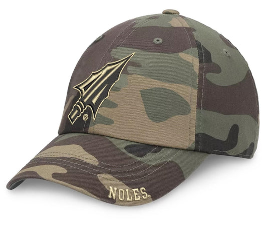 Florida State Seminoles Hat Camo Relaxed Fit NCAA College Football Team University Logo Cap New