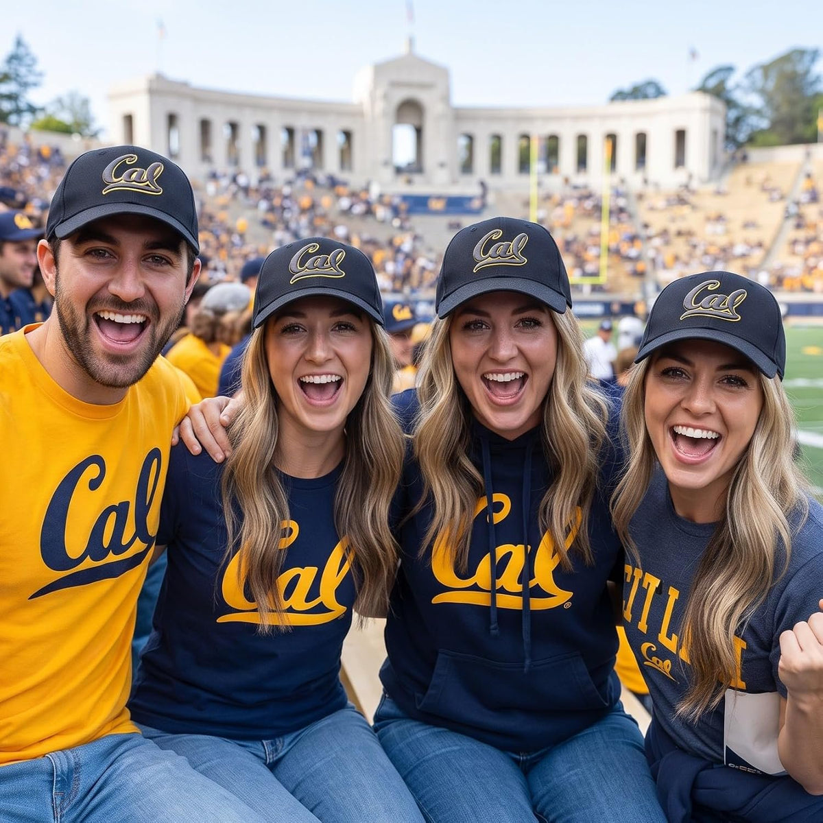 Officially Licensed Cal Berkeley Black MVP Hat Classic Embroidered University Team Logo Adjustable Structured Multicolor Sports Baseball Cap
