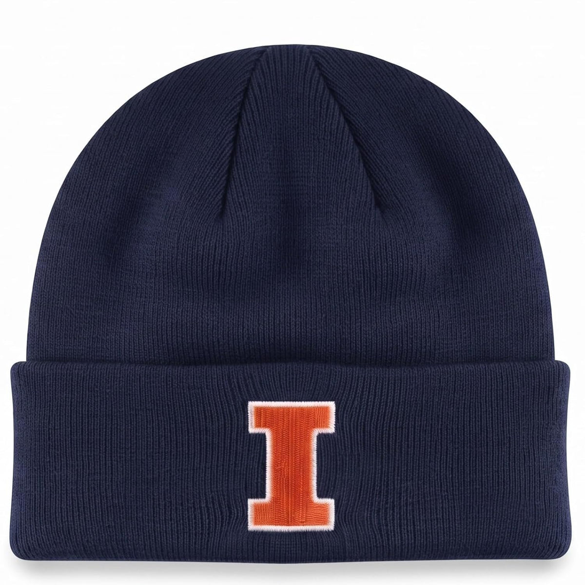 University of Illinois Fighting Illini Navy Cuff Knit Beanie Orange I Logo