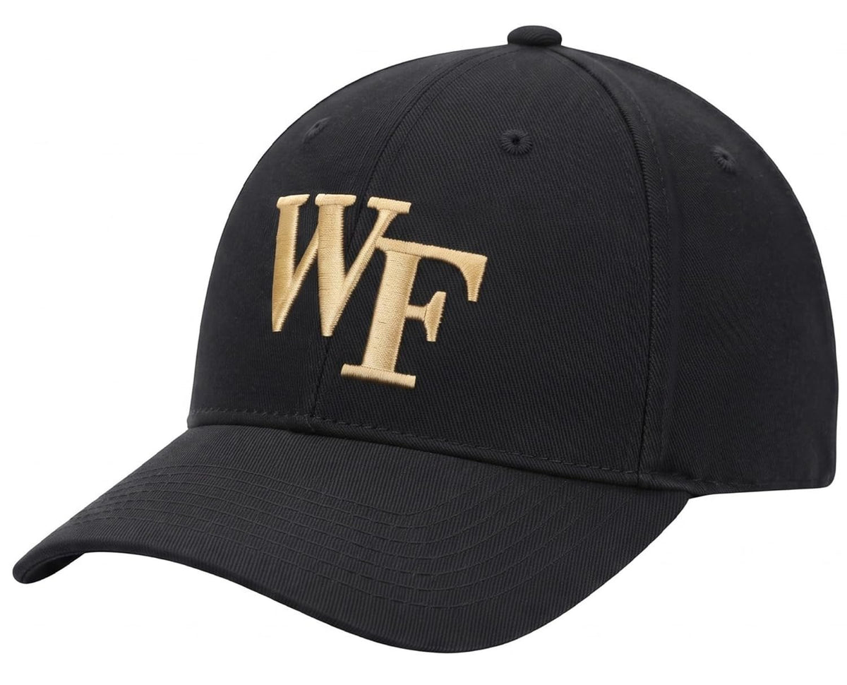 Wake Forest Demon Deacons Black MVP Hat Embroidered Gold WF Logo Unisex Cap