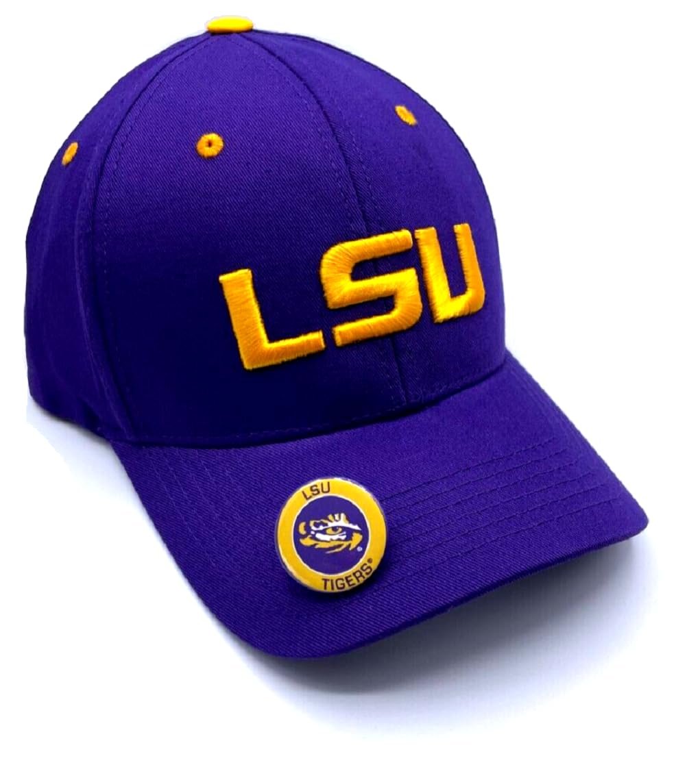 LSU University MVP Hat Classic Tigers Adjustable Team Logo Embroidered Cap (Black)