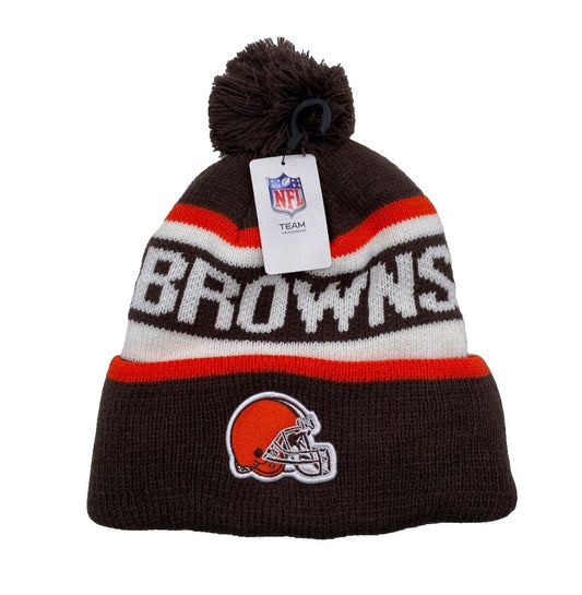 Cleveland Browns Beanie Hat with Pom Knit NFL Football Team Logo Cap New