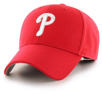 Officially Licensed Philadelphia Baseball MVP Red Hat Classic Team Logo Adjustable Embroidered Solid Cap