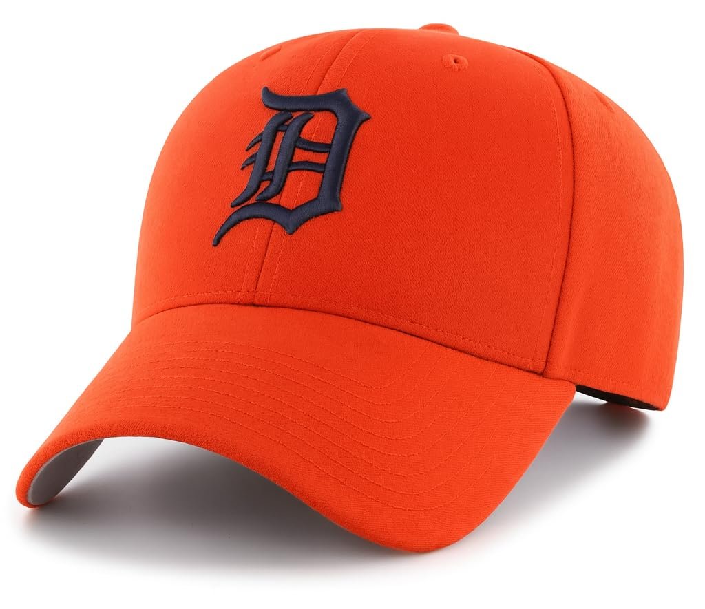 Officially Licensed Detroit Tigers Youth Boys Girls Baseball Hat Classic MVP Orange/Blue Adjustable Embroidered Team Logo Kids Sports Cap