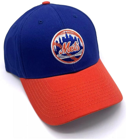 Officially Licensed NY Mets Youth Kids Baseball Hat Classic MVP Adjustable Embroidered Team Logo Structured Two-Tone Cap