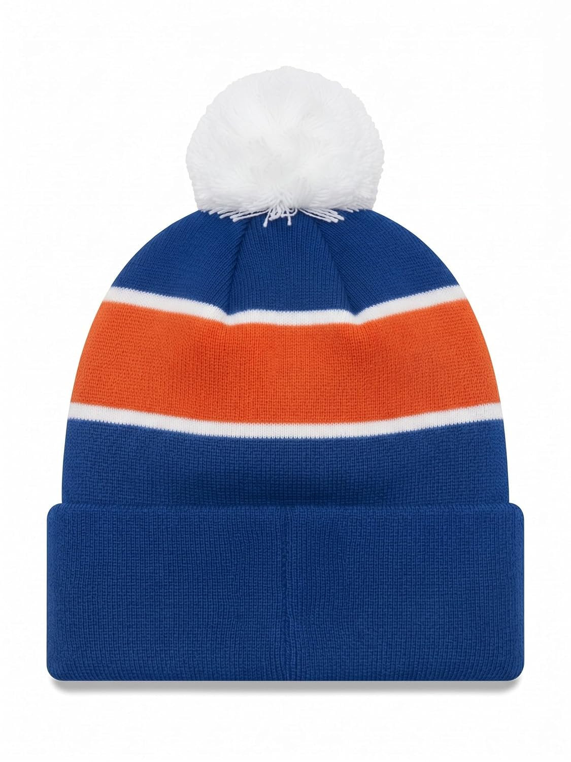New York Mets Multicolor Cuff Knit Beanie with Pom Blue Orange, Unisex