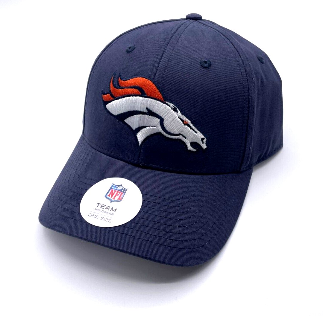 Denver Broncos Hat Solid Navy Blue MVP Structured Style NFL Football Team Logo Cap New