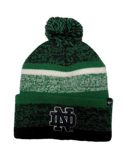 Notre Dame Fighting Irish Green Cuff Northward Beanie Hat with POM - NCAA Cuffed Winter Knit Toque Cap