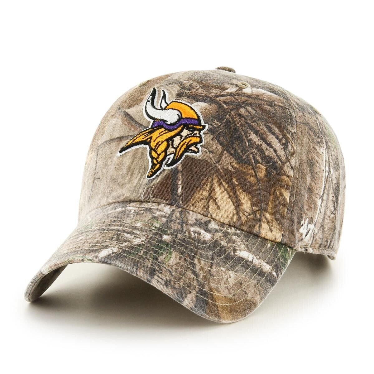 MINNESOTA VIKINGS HAT REAL TREE CAMO NFL FOOTBALL TEAM LOGO ADJUSTABLE CAP NEW