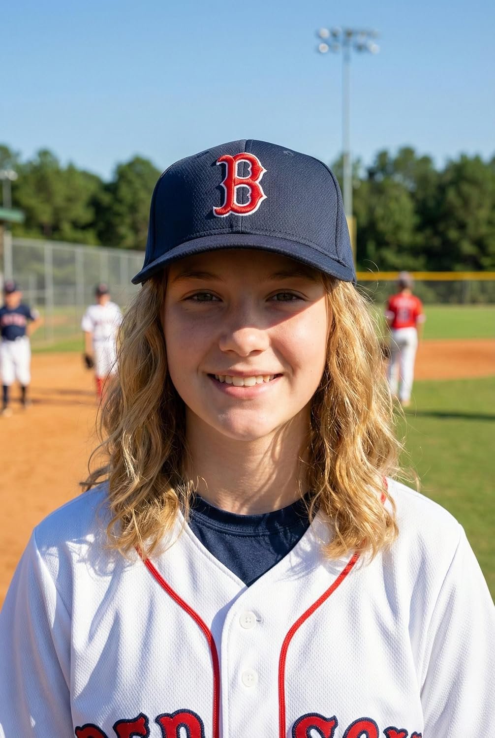 Officially Licensed Boston Red Sox Youth Navy Hat Adjustable Embroidered Sports Cap for Youth fans