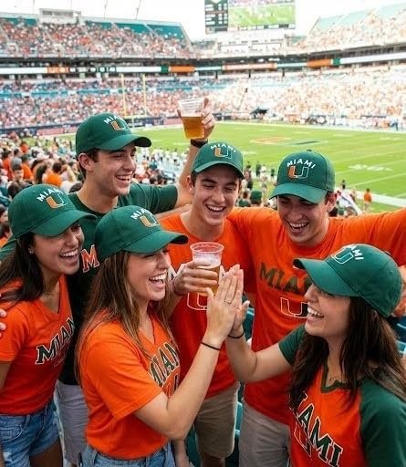 Officially Licensed University Miami Hurricanes Hat Classic Relaxed Fit Team Logo Adjustable Embroidered Cap