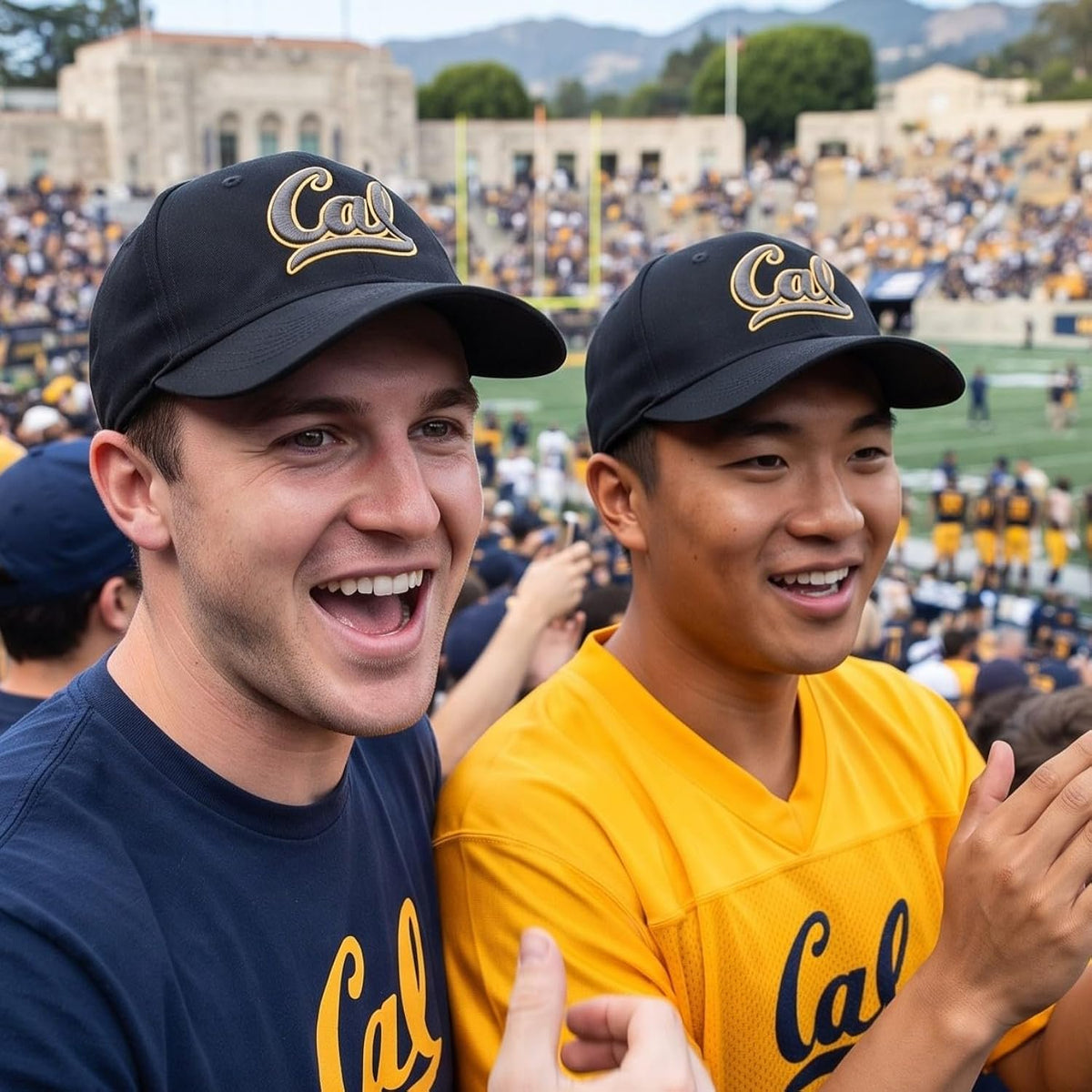Officially Licensed Cal Berkeley Black MVP Hat Classic Embroidered University Team Logo Adjustable Structured Multicolor Sports Baseball Cap