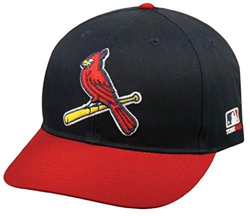 OC Sports Cardinal Hat Cap Blue / Red Bat Logo Team, Black, Large