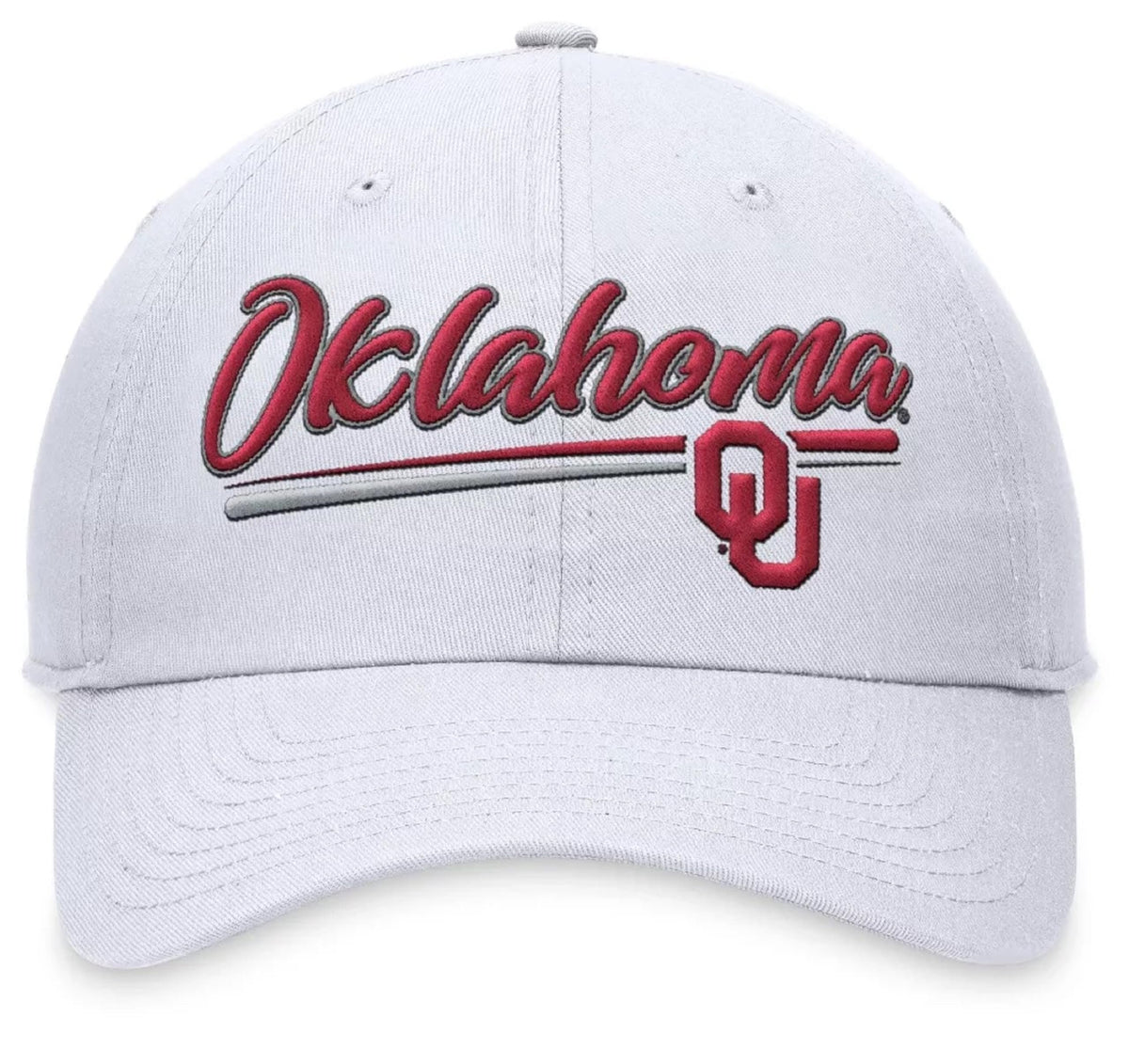 Officially Licensed Oklahoma University White Hat Classic Relaxed Fit Adjustable Embroidered Team Logo Cap Multicolor