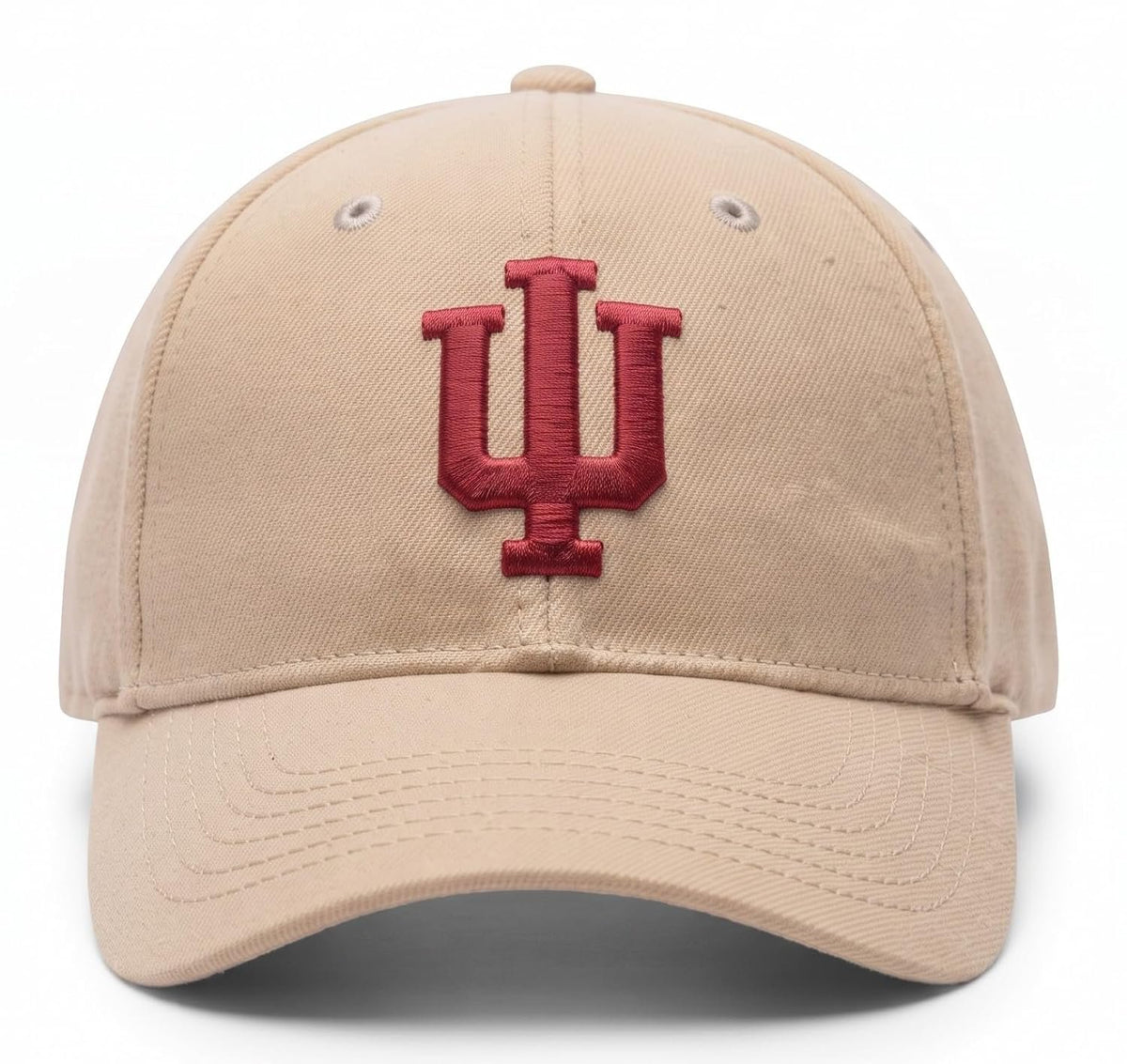Indiana University Hoosiers Khaki MVP Hat with Distintive Crimson 'IU' Logo
