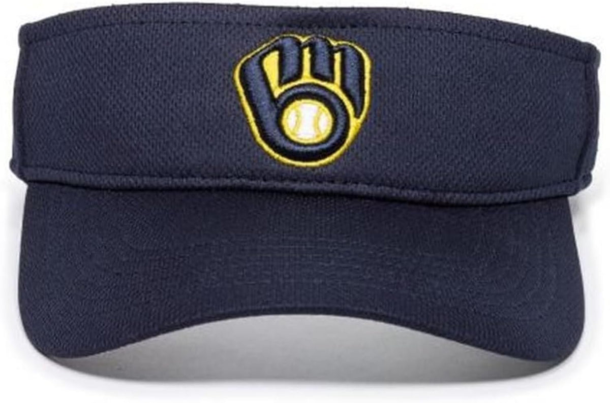 Milwaukee Brewers Navy Blue Visor with Embroidered Logo, Unisex Cap