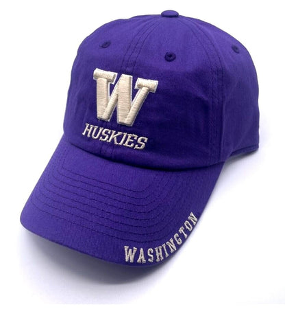 Washington University Classic Edition Hat Adjustable Huskies Relaxed Fit Team Logo Cap (Purple)