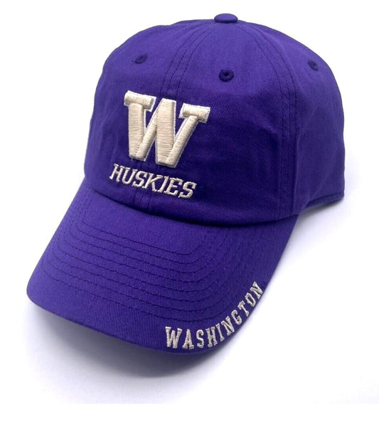 Washington University Classic Edition Hat Adjustable Huskies Relaxed Fit Team Logo Cap (Purple)